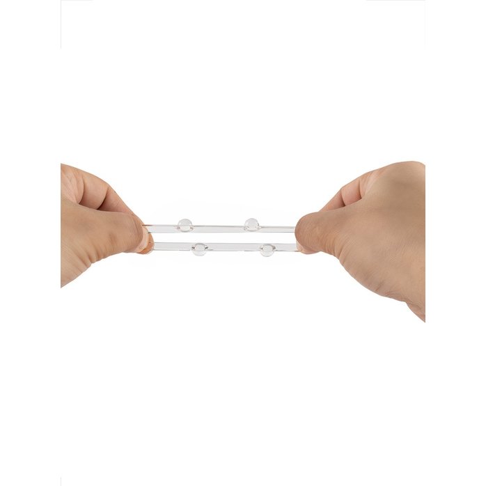 Прозрачное эластичное эрекционное кольцо с 6 шариками - SEX EXPERT. Фотография 8.