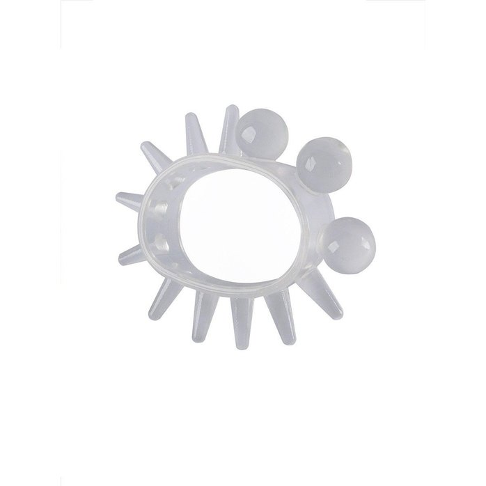 Эластичное эрекционное кольцо с шариками и лучами - SEX EXPERT. Фотография 3.