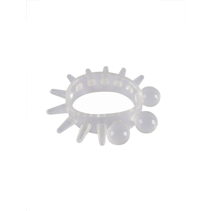 Эластичное эрекционное кольцо с шариками и лучами - SEX EXPERT. Фотография 5.