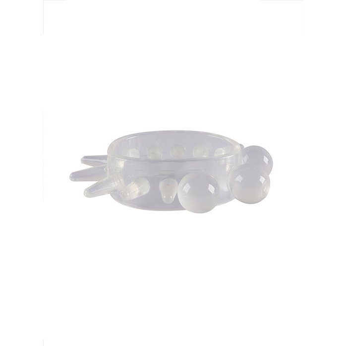 Эластичное эрекционное кольцо с шариками и лучами - SEX EXPERT. Фотография 6.