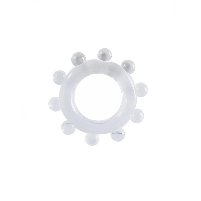 Прозрачное эрекционное кольцо со стимулирующими шариками - SEX EXPERT. Фотография 3.