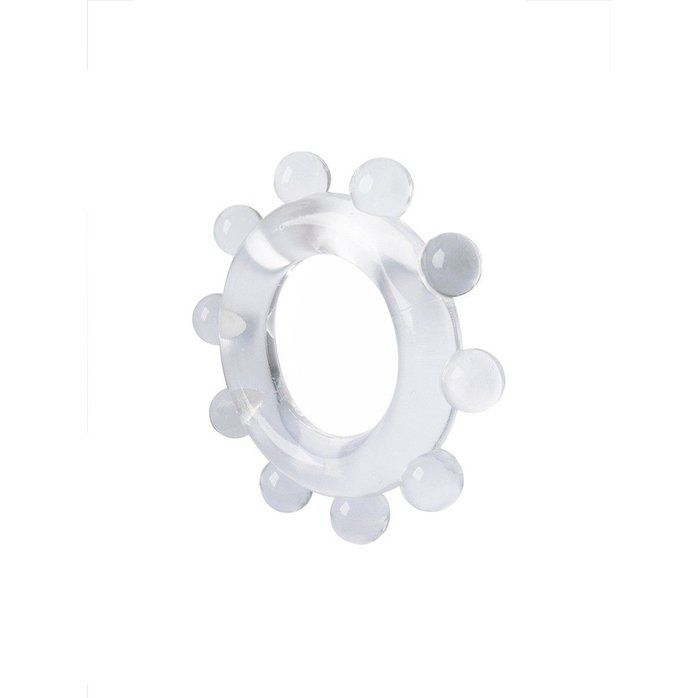 Прозрачное эрекционное кольцо со стимулирующими шариками - SEX EXPERT. Фотография 4.