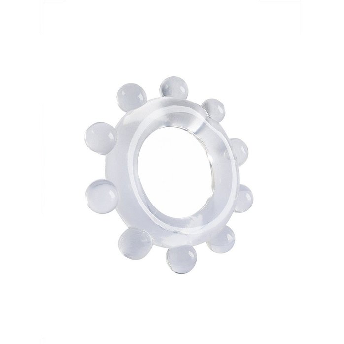 Прозрачное эрекционное кольцо со стимулирующими шариками - SEX EXPERT. Фотография 5.