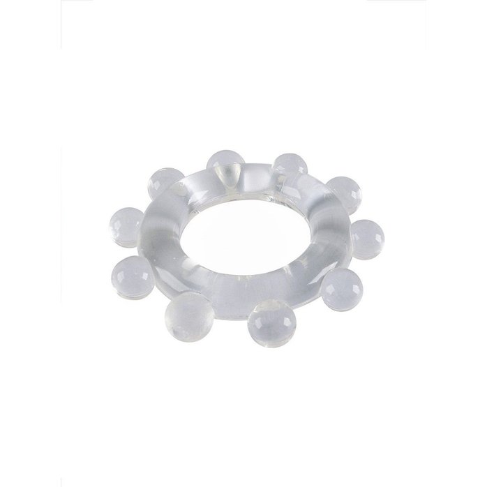 Прозрачное эрекционное кольцо со стимулирующими шариками - SEX EXPERT. Фотография 6.