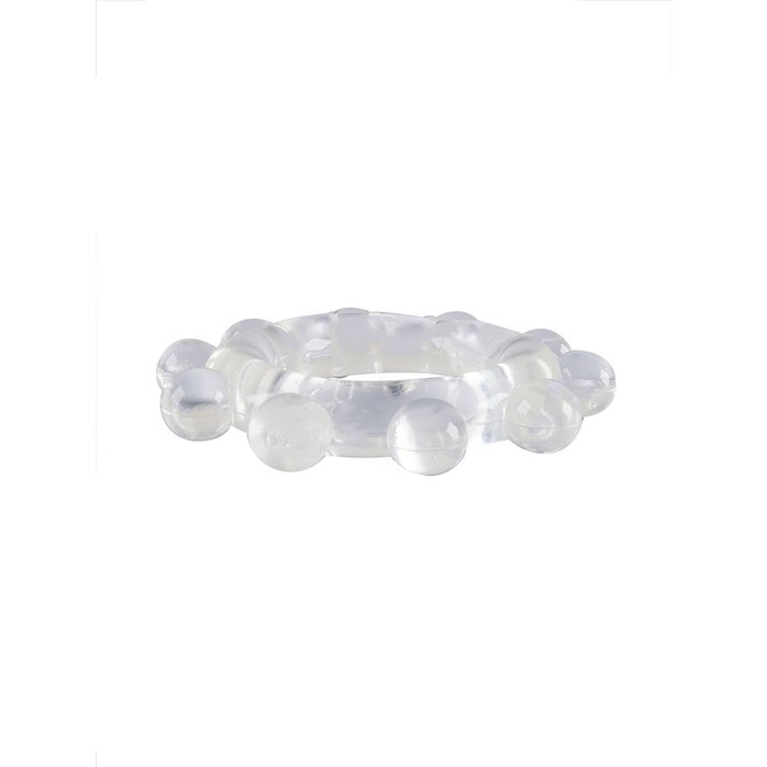 Прозрачное эрекционное кольцо со стимулирующими шариками - SEX EXPERT. Фотография 7.