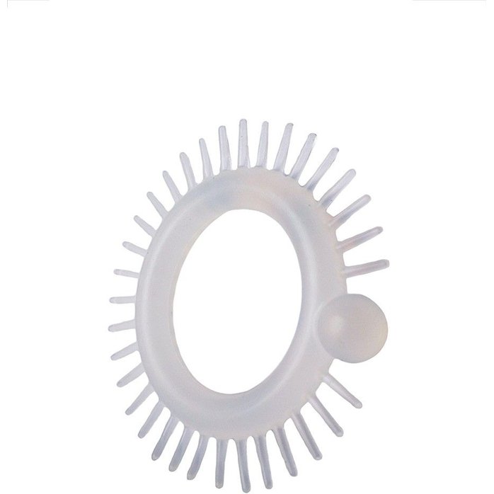 Эластичное эрекционное кольцо с шипиками и шариком - SEX EXPERT. Фотография 5.