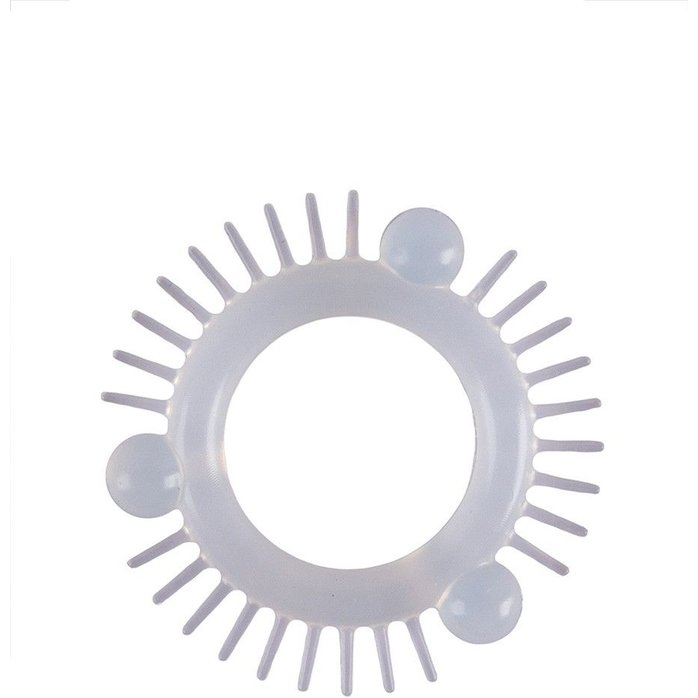 Эластичное эрекционное кольцо с 3 шариками и шипами - SEX EXPERT. Фотография 3.