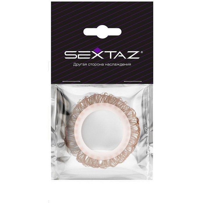 Эрекционное кольцо с бежевыми «ресничками». Фотография 2.