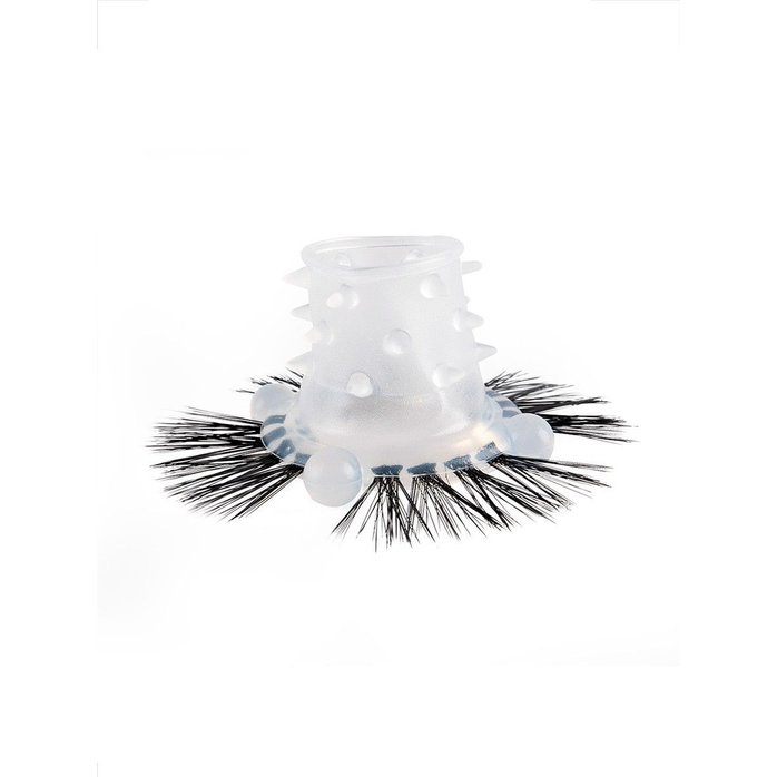 Эластичное эрекционное кольцо с черными «ресничками». Фотография 6.