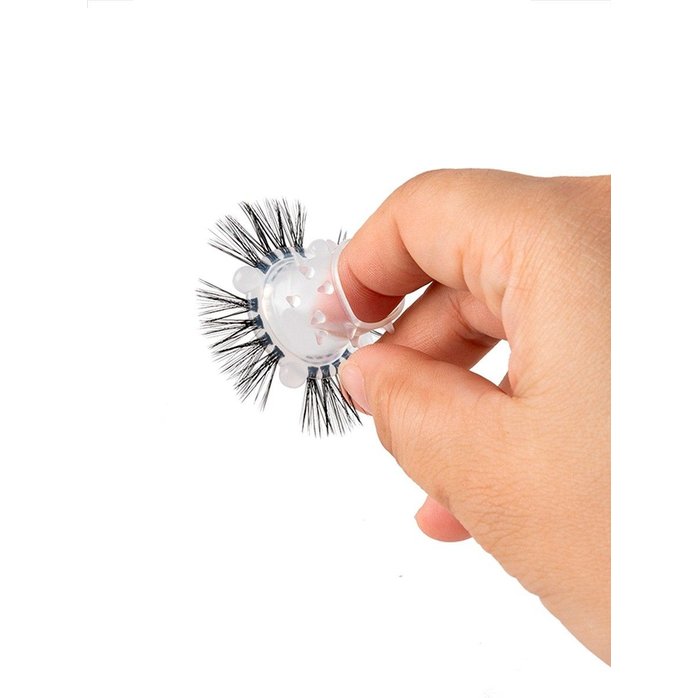 Эластичное эрекционное кольцо с черными «ресничками». Фотография 7.