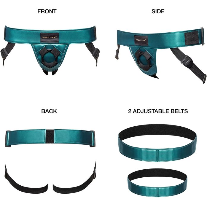 Зеленый пояс для страпона Strap-On-Me Harness Curious. Фотография 3.