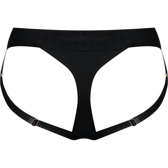 Черные трусики для насадок Heroine Lingerie Harness - size XL. Фотография 3.