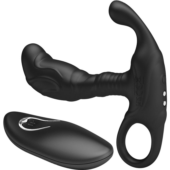 Черный изогнутый массажёр простаты с вибрацией и пультом ДУ - Mr.Play. Фотография 5.
