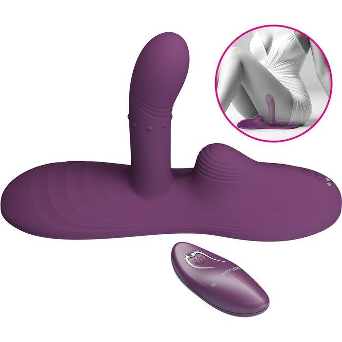 Фиолетовая виброподушка Luka с пультом ДУ - Pretty Love. Фотография 4.