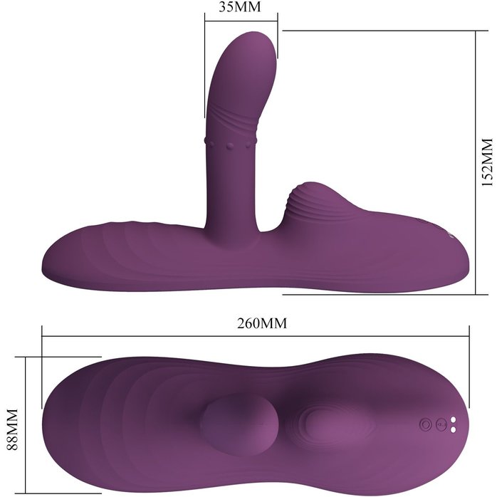 Фиолетовая виброподушка Luka с пультом ДУ - Pretty Love. Фотография 6.