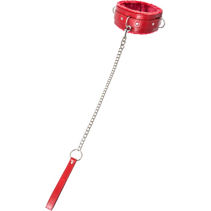 Красный ошейник с подкладкой из меха - Anonymo. Фотография 6.