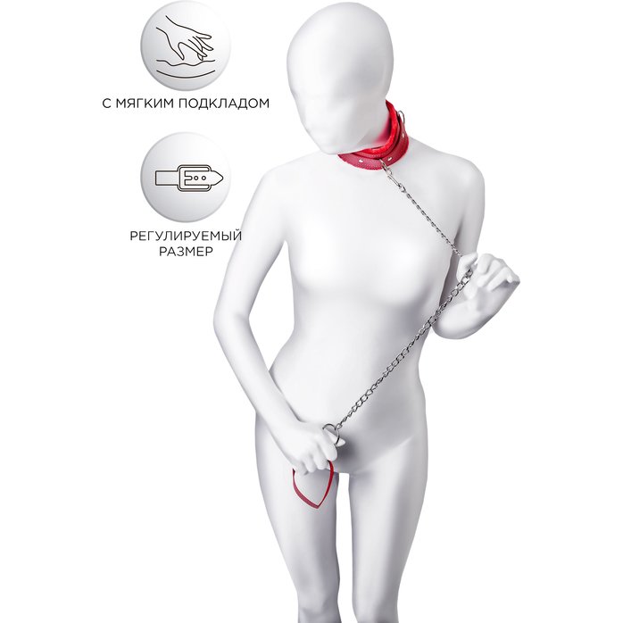 Красный ошейник с подкладкой из меха - Anonymo