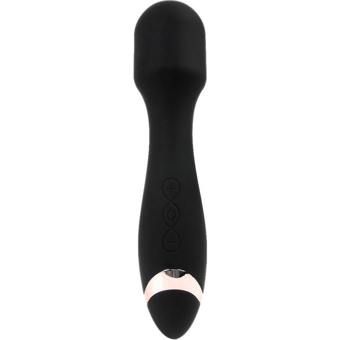 Черный силиконовый wand-вибратор - 18,5 см