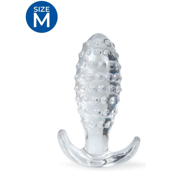Прозрачная анальная пробка с шишечками - 8 см - SEX EXPERT. Фотография 2.