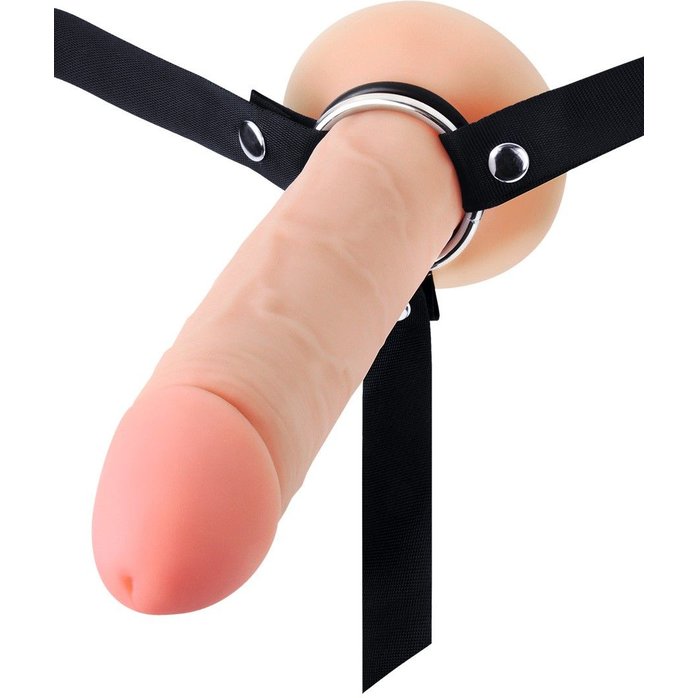 Мужской полый страпон на регулируемых ремешках - 22 см - SEX EXPERT. Фотография 2.