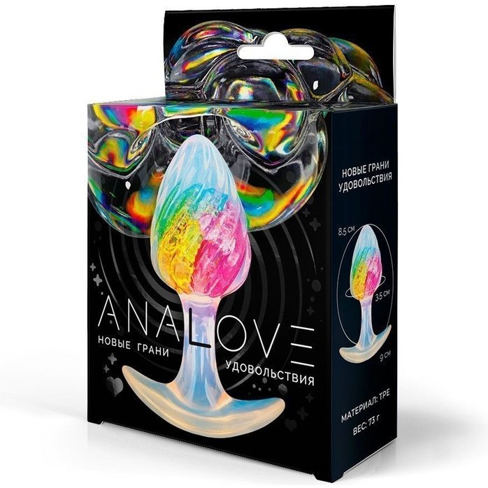 Яркая анальная пробка со спиралевидным рельефом - 9 см. Фотография 3.