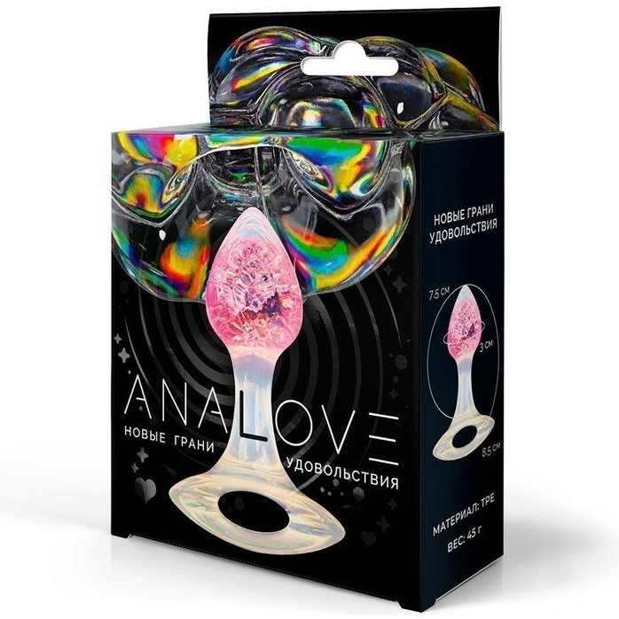 Розоватая анальная пробка с ручкой - 8,5 см. Фотография 3.