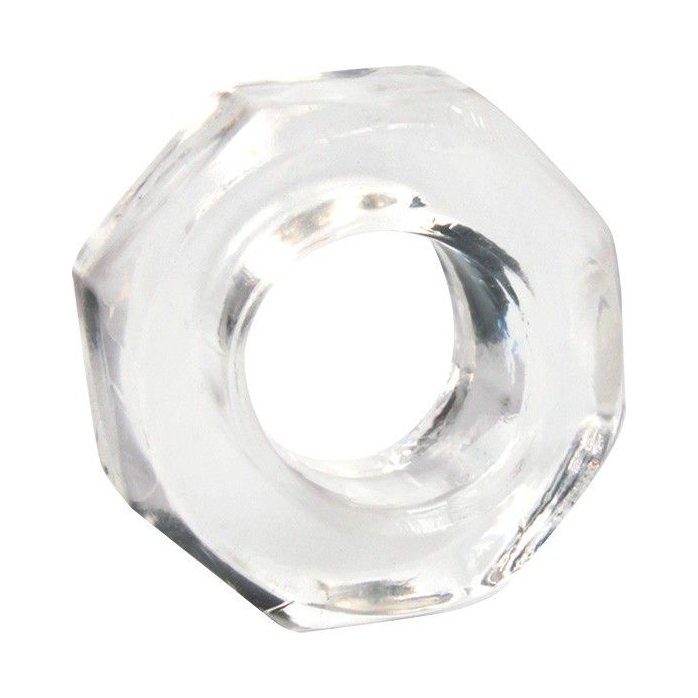 Прозрачное эрекционное кольцо в форме гайки - SEX EXPERT. Фотография 2.