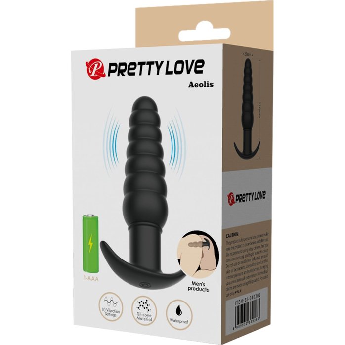 Черный анальный вибростимулятор Aeolis - 11 см - Pretty Love. Фотография 3.