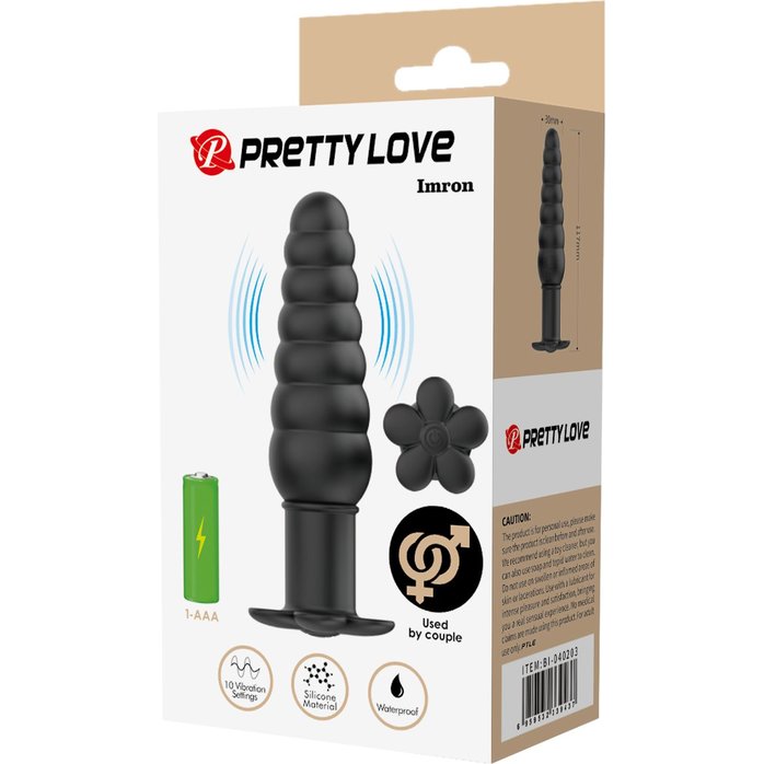 Черный анальный вибростимулятор Imron - 11 см - Pretty Love. Фотография 3.