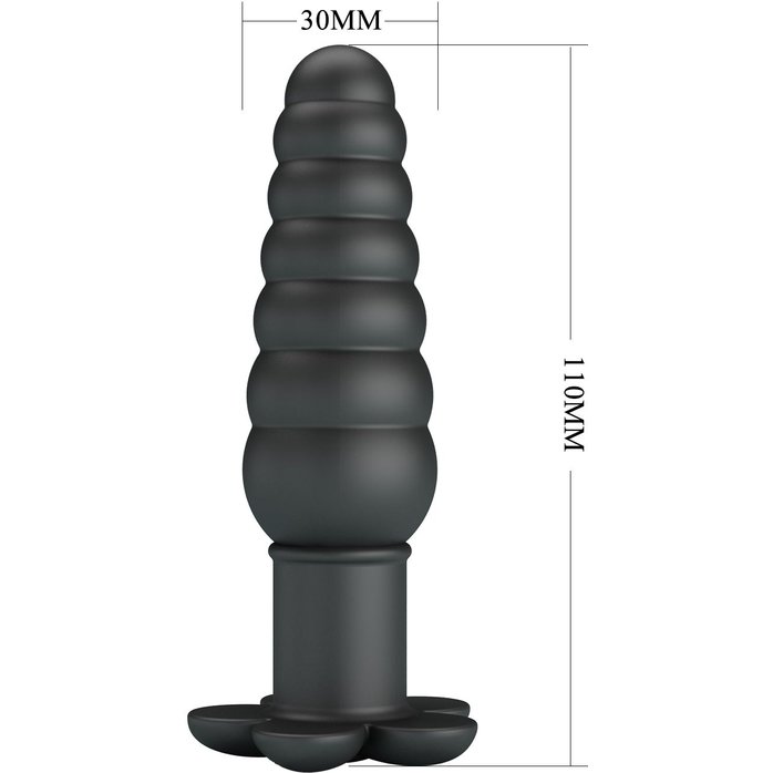 Черный анальный вибростимулятор Imron - 11 см - Pretty Love. Фотография 7.