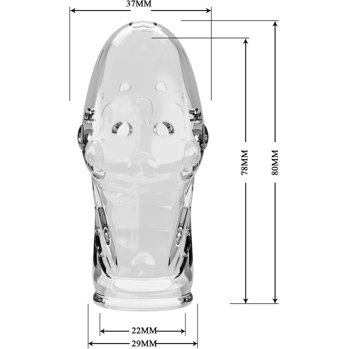 Прозрачная насадка на пенис Booker - 8 см - Pretty Love. Фотография 7.