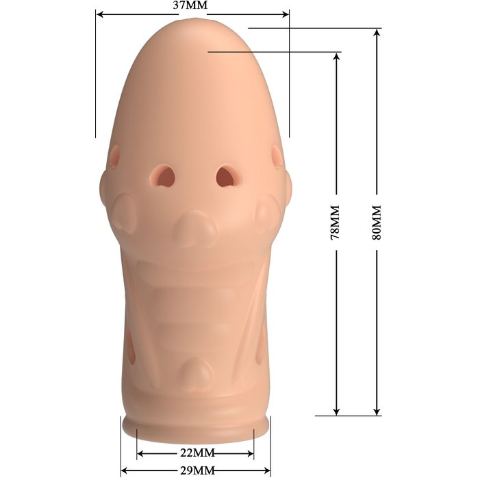 Телесная насадка на пенис Booker - 8 см - Pretty Love. Фотография 7.