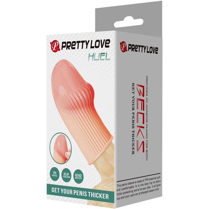 Телесная насадка на пенис Huel - 9 см - Pretty Love. Фотография 2.