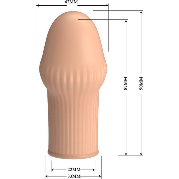 Телесная насадка на пенис Huel - 9 см - Pretty Love. Фотография 7.