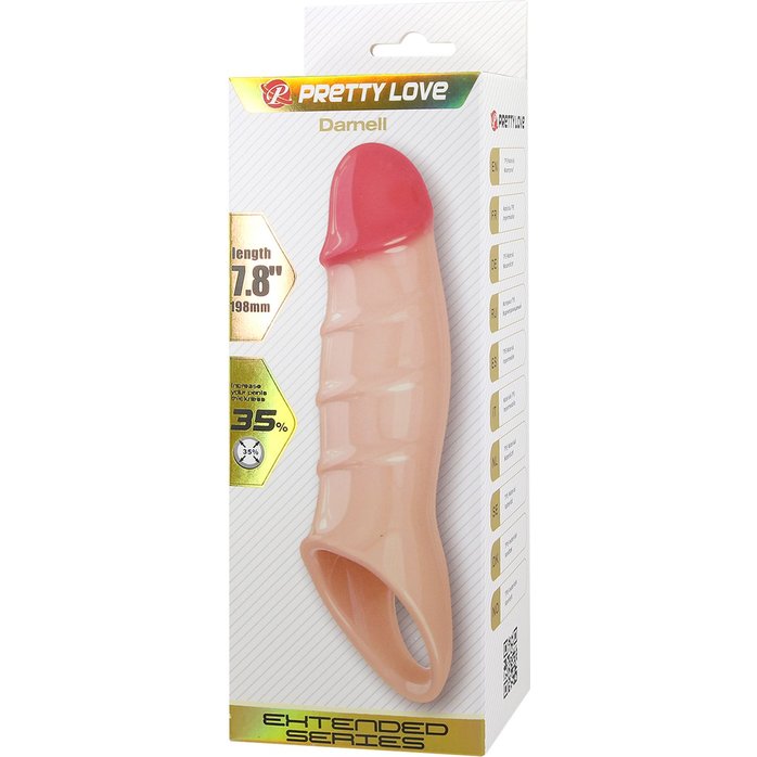 Телесная удлиняющая насадка на пенис Darnel - Pretty Love. Фотография 2.