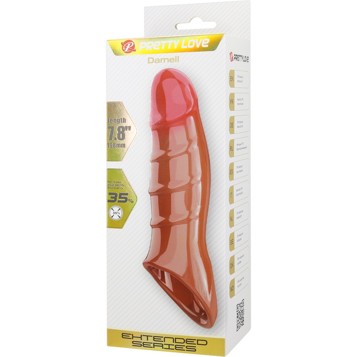 Карамельная удлиняющая насадка на пенис Darnel - Pretty Love. Фотография 11.
