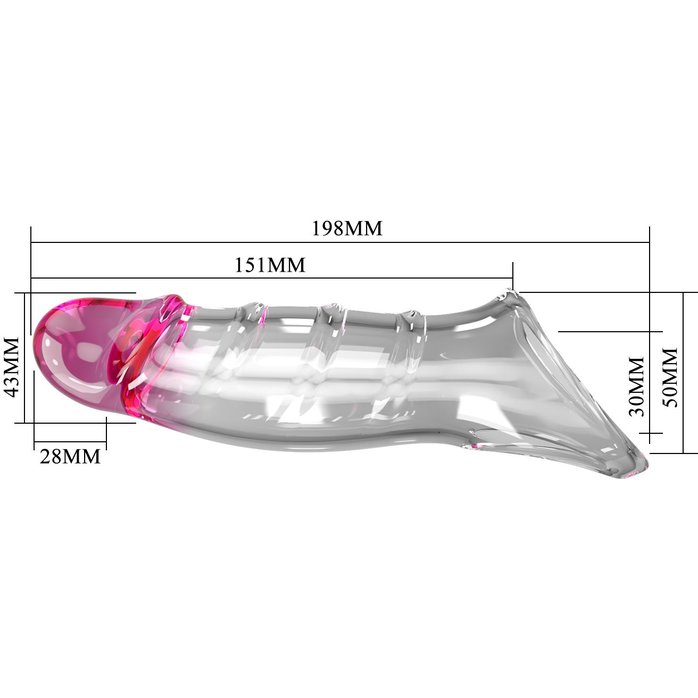 Прозрачная удлиняющая насадка на пенис Darnel. Фотография 10.