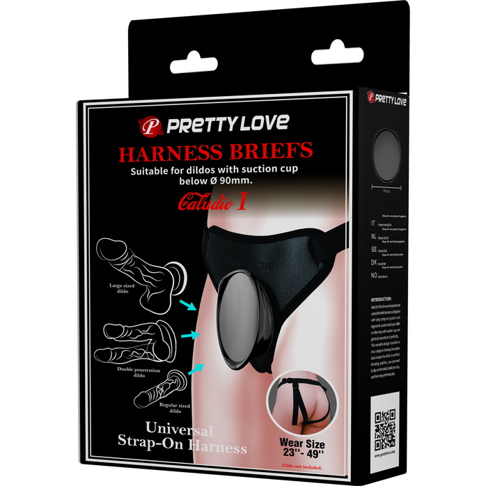 Черные трусики харнесс с платформой Caludio I - Pretty Love. Фотография 6.