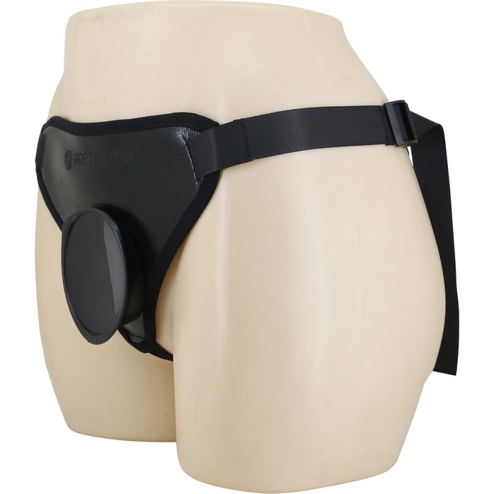 Черные трусики харнесс с платформой Caludio I - Pretty Love