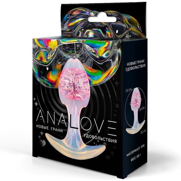 Розоватая анальная пробка - 8,2 см. Фотография 3.