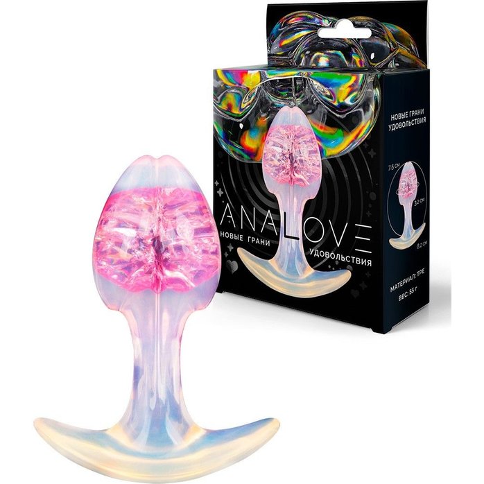 Розоватая анальная пробка - 8,2 см