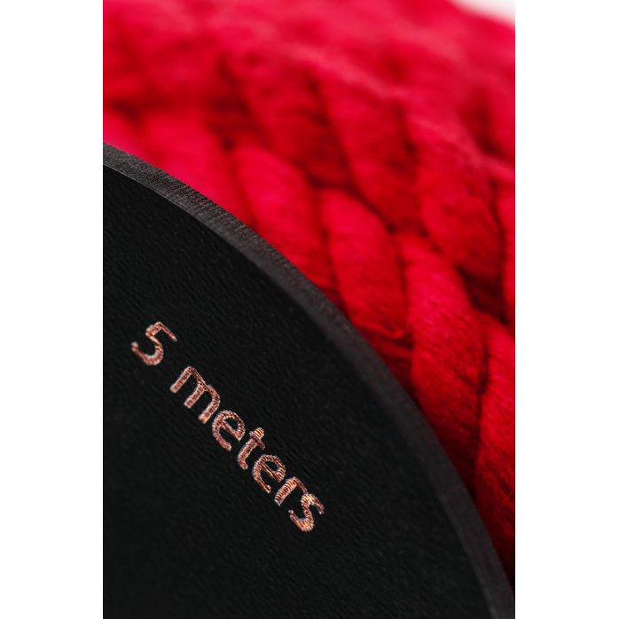 Красная веревка для шибари на катушке - 5 м. Фотография 6.