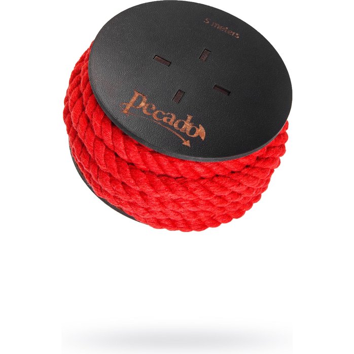 Красная веревка для шибари на катушке - 5 м