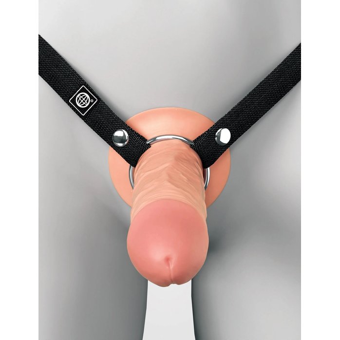 Телесный пустотелый фаллопротез 5’’ Hollow Silicone Strap-On - 14 см - Fantasy X-tensions Elite. Фотография 5.