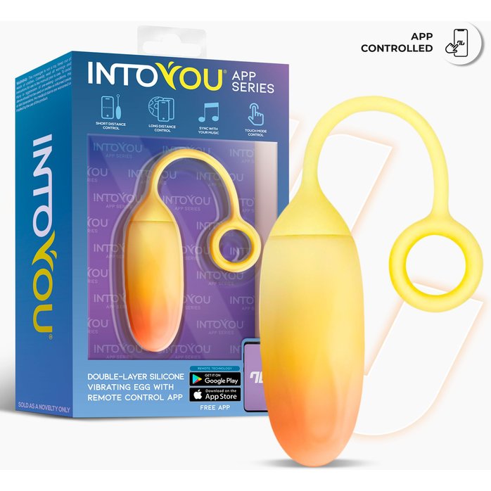 Желтое интерактивное виброяйцо Double Layer Egg