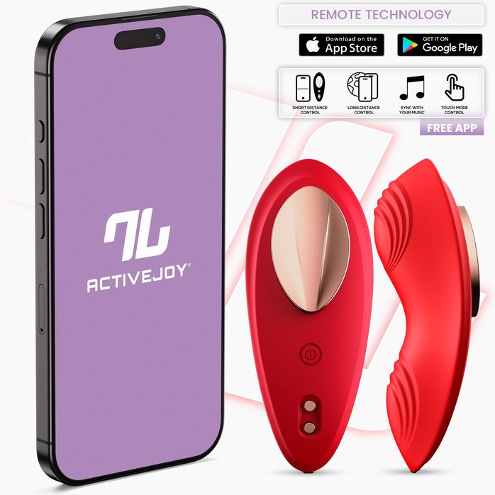 Красный интерактивный вибростимулятор в трусики Panty Vibrator. Фотография 2.