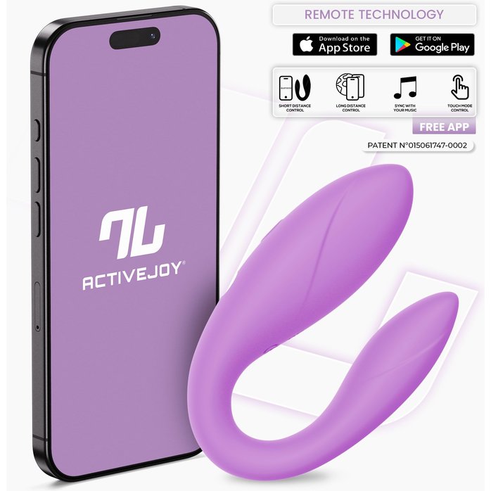 Сиреневый интерактивный вибромассажёр для пар Couple Toy Lavender. Фотография 2.