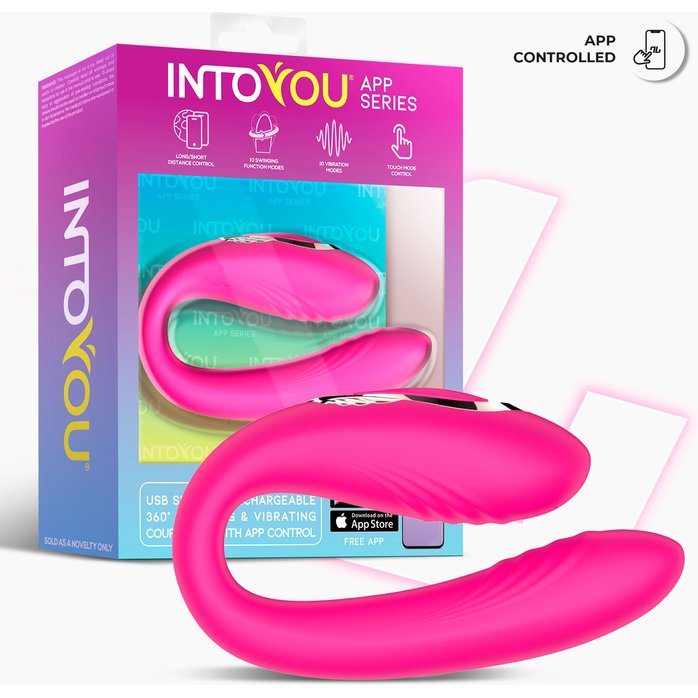 Розовый интерактивный вибростимулятор для пар Couty