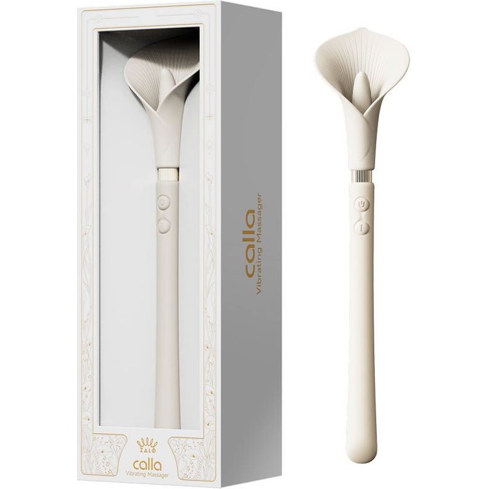 Бежевый двусторонний вибромассажёр Calla. Фотография 2.