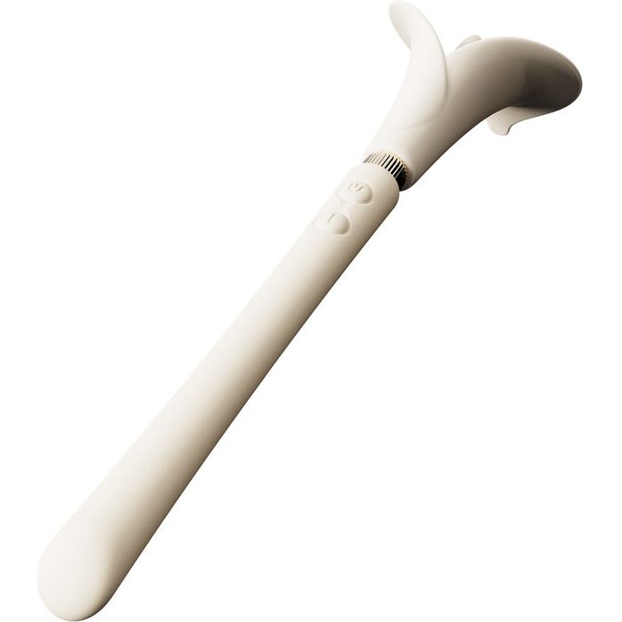 Бежевый двусторонний вибромассажёр Calla. Фотография 9.
